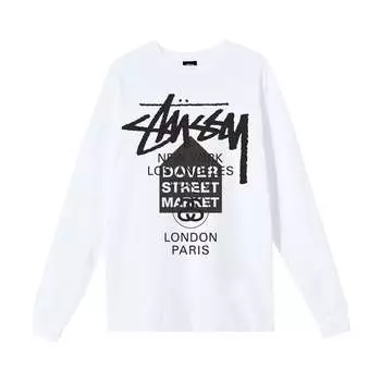 Лонгслив Stussy x Dover Street Market World Tour Long-Sleeve Tee 'White', белый