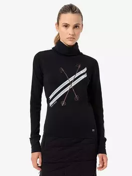 Лонгслив super.natural Funktionslongsleeve Kryssede Ski, черный/белый