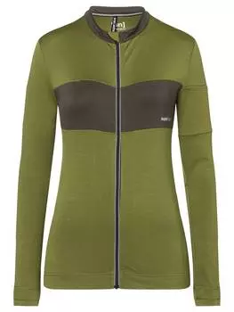 Лонгслив super.natural Merino Fahrradtrikot, оливковый