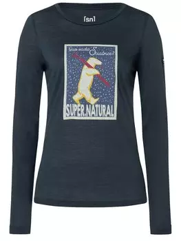 Лонгслив super.natural Merino, синий