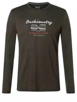 Лонгслив super.natural Merino, зеленый