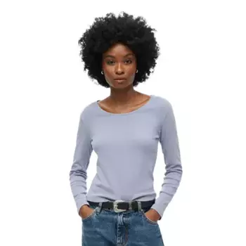 Лонгслив Superdry Fine Rib Scoop, синий