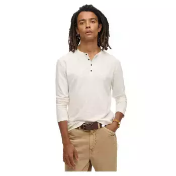 Лонгслив Superdry Slub Grandad, белый