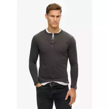 Лонгслив Superdry Slub Grandad, серый