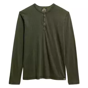 Лонгслив Superdry Slub Grandad, зеленый