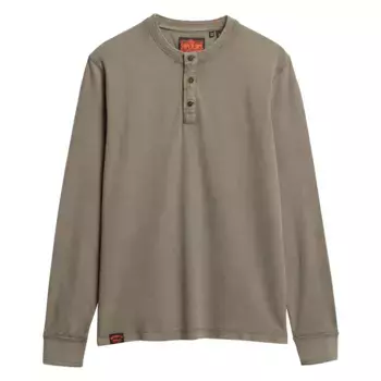 Лонгслив Superdry Vintage Textured Grandad, коричневый