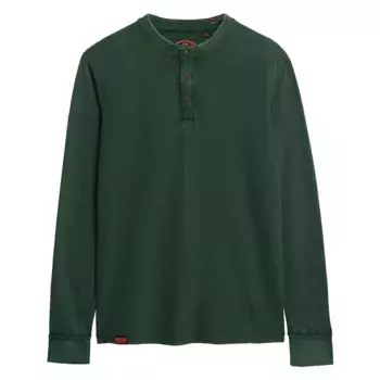 Лонгслив Superdry Vintage Textured Grandad, зеленый