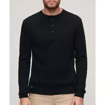 Лонгслив Superdry Vle Mid Weight Henley, черный