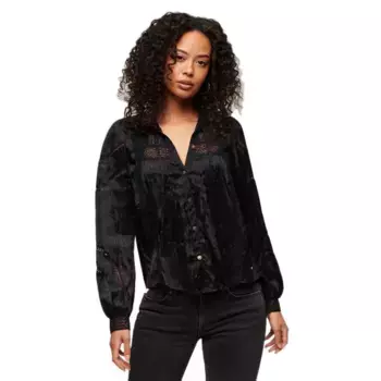 Лонгслив Superdry Woven Lace, черный