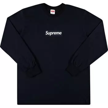 Лонгслив Supreme Box Logo, темно-синий