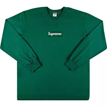 Лонгслив Supreme Box Logo, зеленый