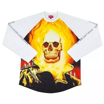 Лонгслив Supreme Ghost Rider Raglan Long-Sleeve Top 'White', белый