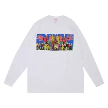 Лонгслив Supreme Gilbert and George DEATH AFTER LIFE Long-Sleeve Tee 'White', белый
