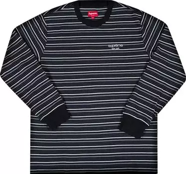 Лонгслив Supreme Raised Stripe Long-Sleeve Top 'Black', черный