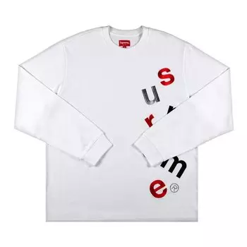Лонгслив Supreme Scatter Logo Long-Sleeve Top 'White', белый