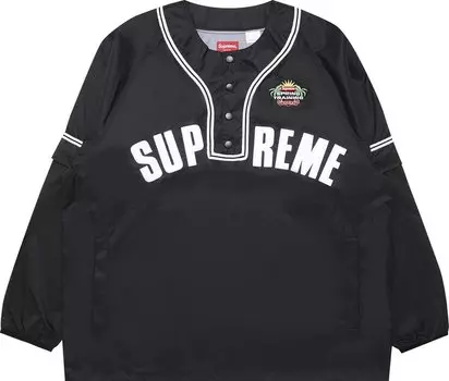 Лонгслив Supreme Snap-Off Long-Sleeve Baseball Top 'Black', черный