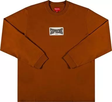 Лонгслив Supreme Woven Label Long-Sleeve Top 'Rust', коричневый