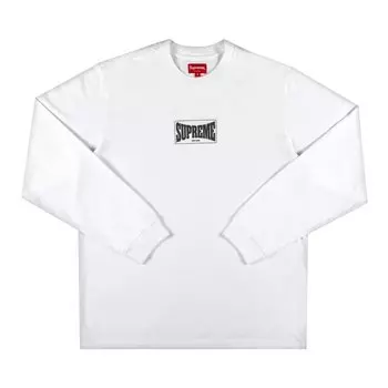 Лонгслив Supreme Woven Label Long-Sleeve Top 'White', белый
