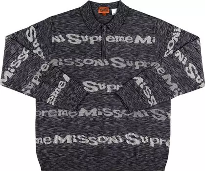 Лонгслив Supreme x Missoni Zip Long-Sleeve Polo 'Black', черный