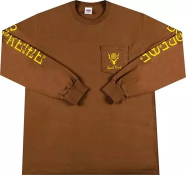 Лонгслив Supreme x SOUTH2 WEST8 Long-Sleeve Pocket Tee 'Brown', коричневый