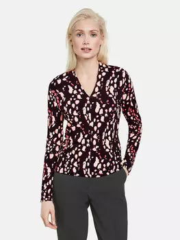 Лонгслив TAIFUN, цвет schwarz/rosa