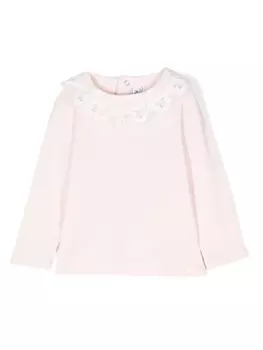 Лонгслив Tartine Et Chocolat с кружевным воротником, розовый