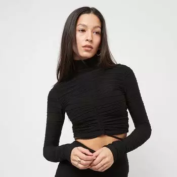Лонгслив Textured Wavy Crop Top Sixth June, цвет schwarz