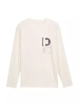 Лонгслив TOM TAILOR DENIM Shirt, натуральный белый