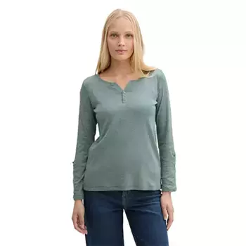 Лонгслив Tom Tailor Henley, зеленый