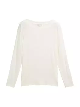 Лонгслив TOM TAILOR Shirt, натуральный белый