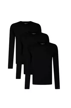 Лонгслив Tommy Hilfiger 3-pack Regular Fit, черный
