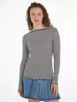 Лонгслив Tommy Hilfiger, черный/белый