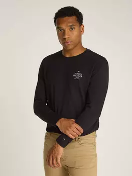 Лонгслив Tommy Hilfiger Regular Fit, черный