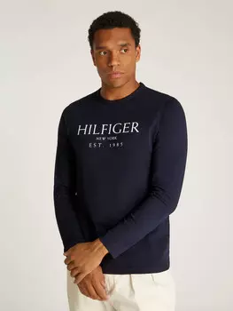 Лонгслив Tommy Hilfiger Regular Fit, темно-синий