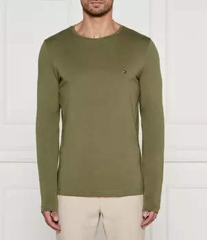 Лонгслив Tommy Hilfiger Slim Fit stretch, зеленый