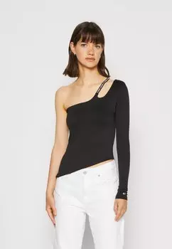 Лонгслив Tommy Jeans, черный