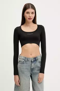 Лонгслив Tommy Jeans, черный