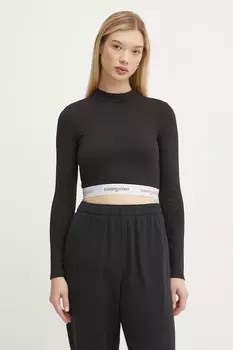 Лонгслив Tommy Jeans, черный