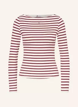 Лонгслив TOMMY JEANS, цвет WEISS/DUNKELROT