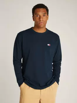 Лонгслив Tommy Jeans Regular Fit, темно-синий