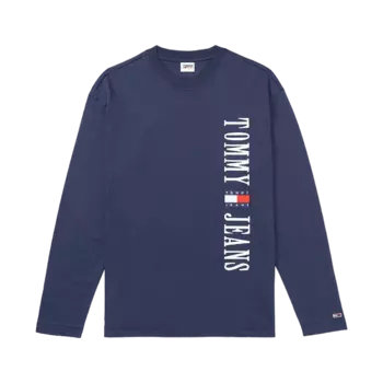 Лонгслив Tommy Jeans Retro Skater Logo, темно-синий