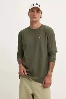 Лонгслив Tommy Jeans, зеленый