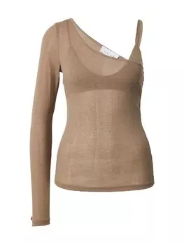 Лонгслив Topshop, темно-бежевый