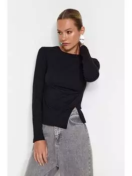 Лонгслив trendyol, черный