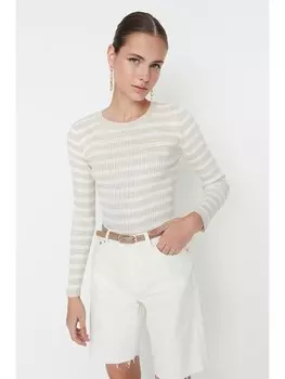 Лонгслив trendyol, цвет sand/wei