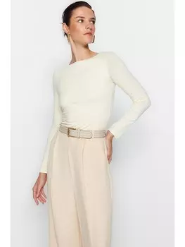 Лонгслив trendyol, кремовый