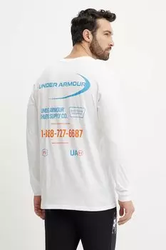 Лонгслив тренировочный Workwear Logo Under Armour, белый
