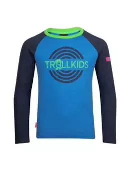 Лонгслив Trollkids, цвет mittelblau/marineblau