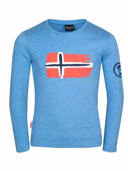 Лонгслив Trollkids Oslo, цвет Mittelblau