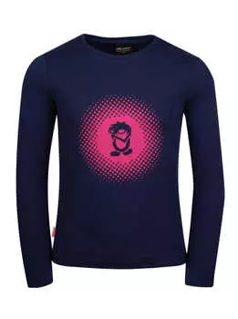 Лонгслив Trollkids Pointillism, цвет Marineblau/Magenta